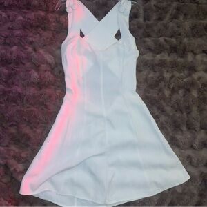 White Sleeveless Halter A-Line Cocktail Dress